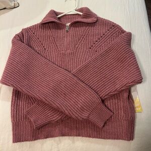 Mauve quarter zip sweater